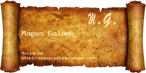 Magos Galamb névjegykártya