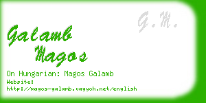 galamb magos business card